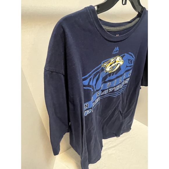 MAJESTIC NHL NASHVILLE PREDATORS NAVY BLUE T-SHIRT SIZE XL - Picture 4 of 6